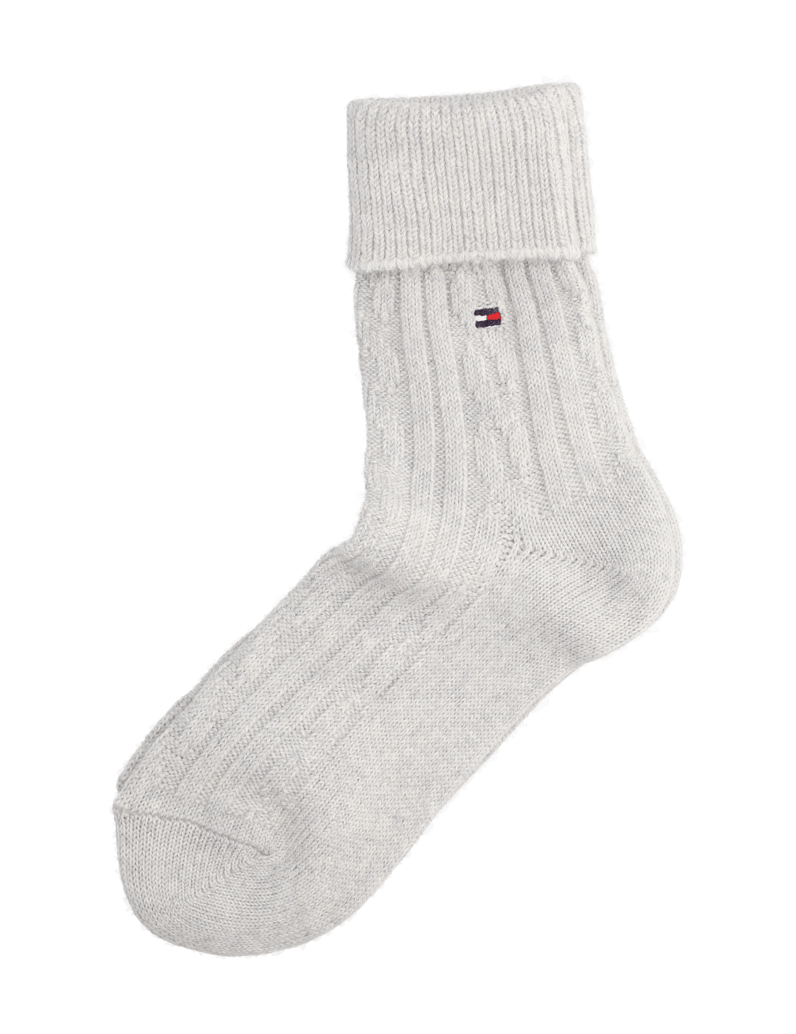 Tommy-Hilfiger-TH-WOMEN-SOCK-1P-FOLD-OVER-CABLE-grau