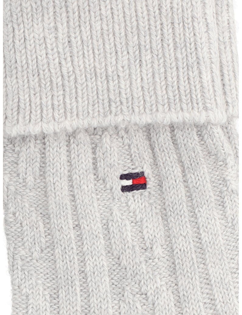 Tommy-Hilfiger-TH-WOMEN-SOCK-1P-FOLD-OVER-CABLE-grau