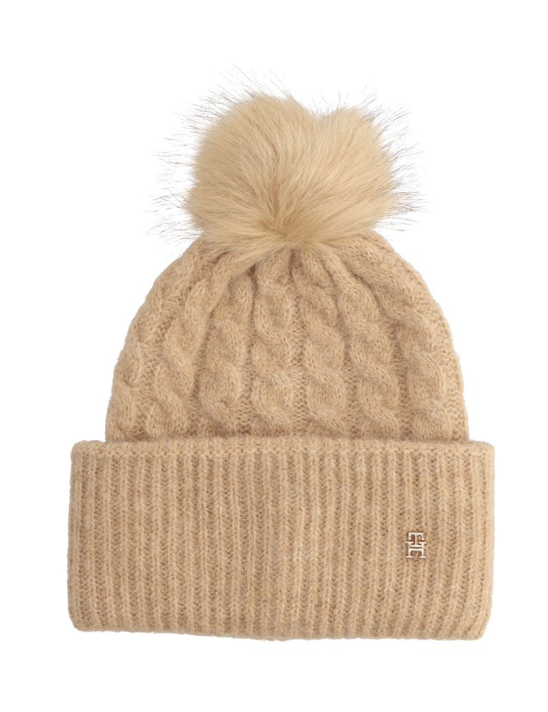Tommy-Hilfiger-TH-TIMELESS-BEANIE-CABLE-beige
