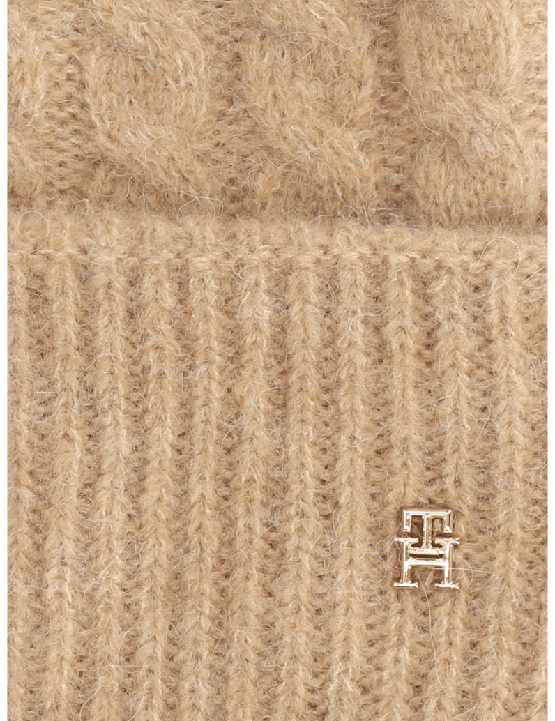 Tommy-Hilfiger-TH-TIMELESS-BEANIE-CABLE-beige