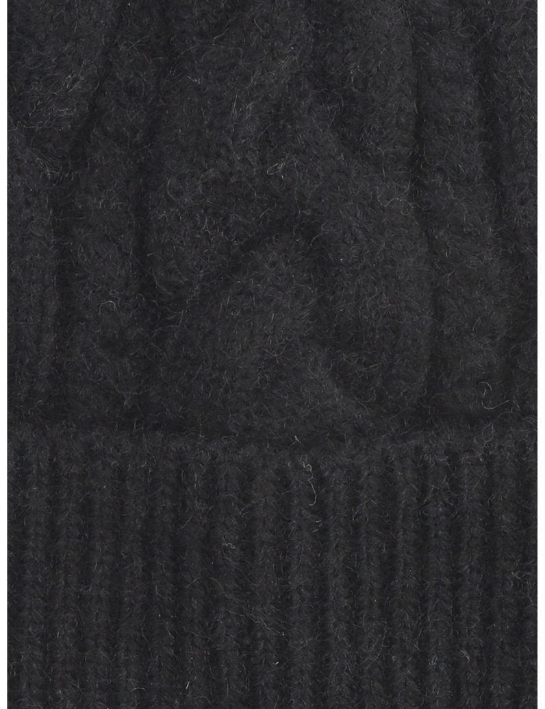 Lazzarini-MÜTZE-MIT--BOMMEL-UND-ZOPFMUSTER-schwarz