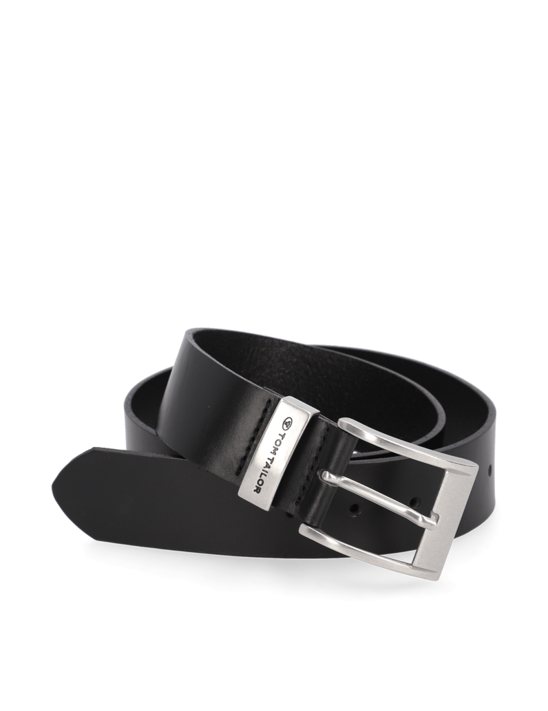 Tom-Tailor-Glattleder-Gürtel-schwarz