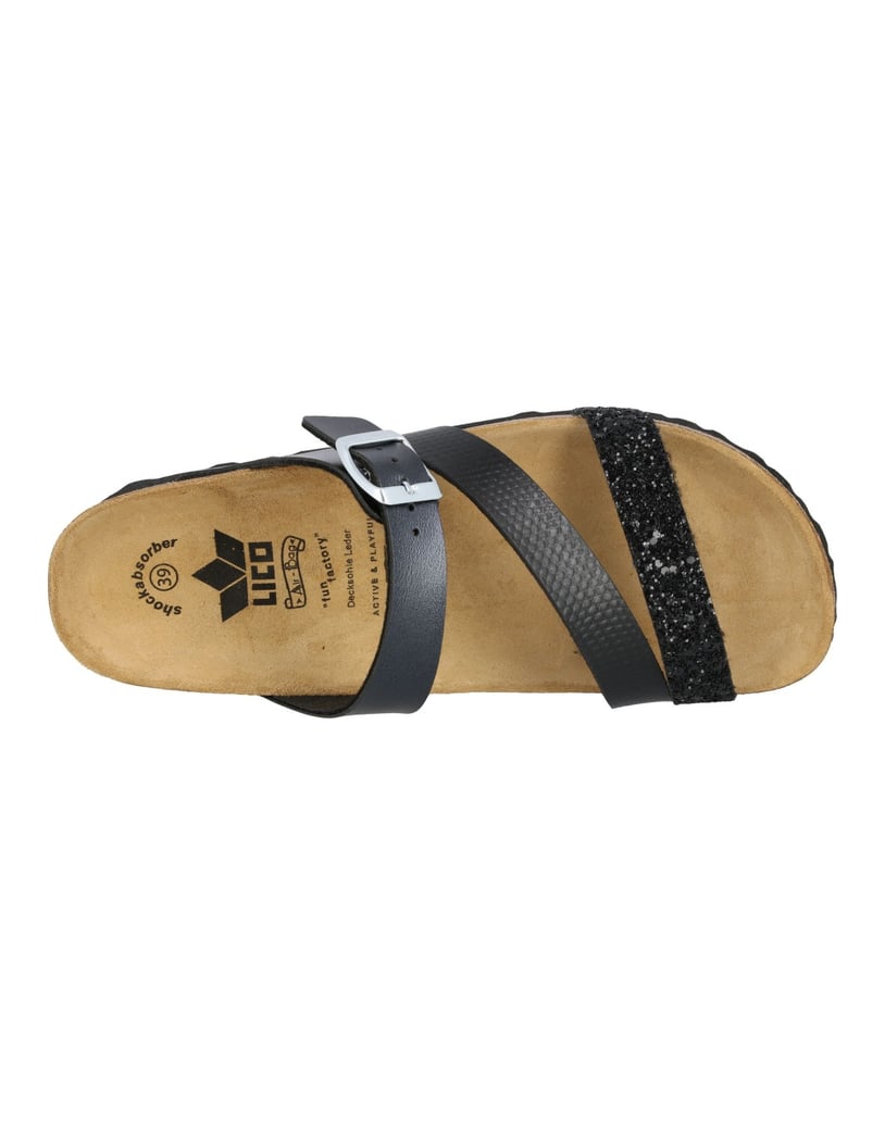Lico-Pantolette-Natural-Glitter-schwarz