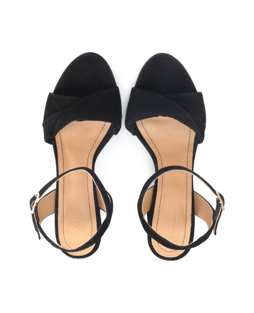 Kazar-Schwarze-Wildleder-Sandalen-mit-breitem-Riemen-schwarz