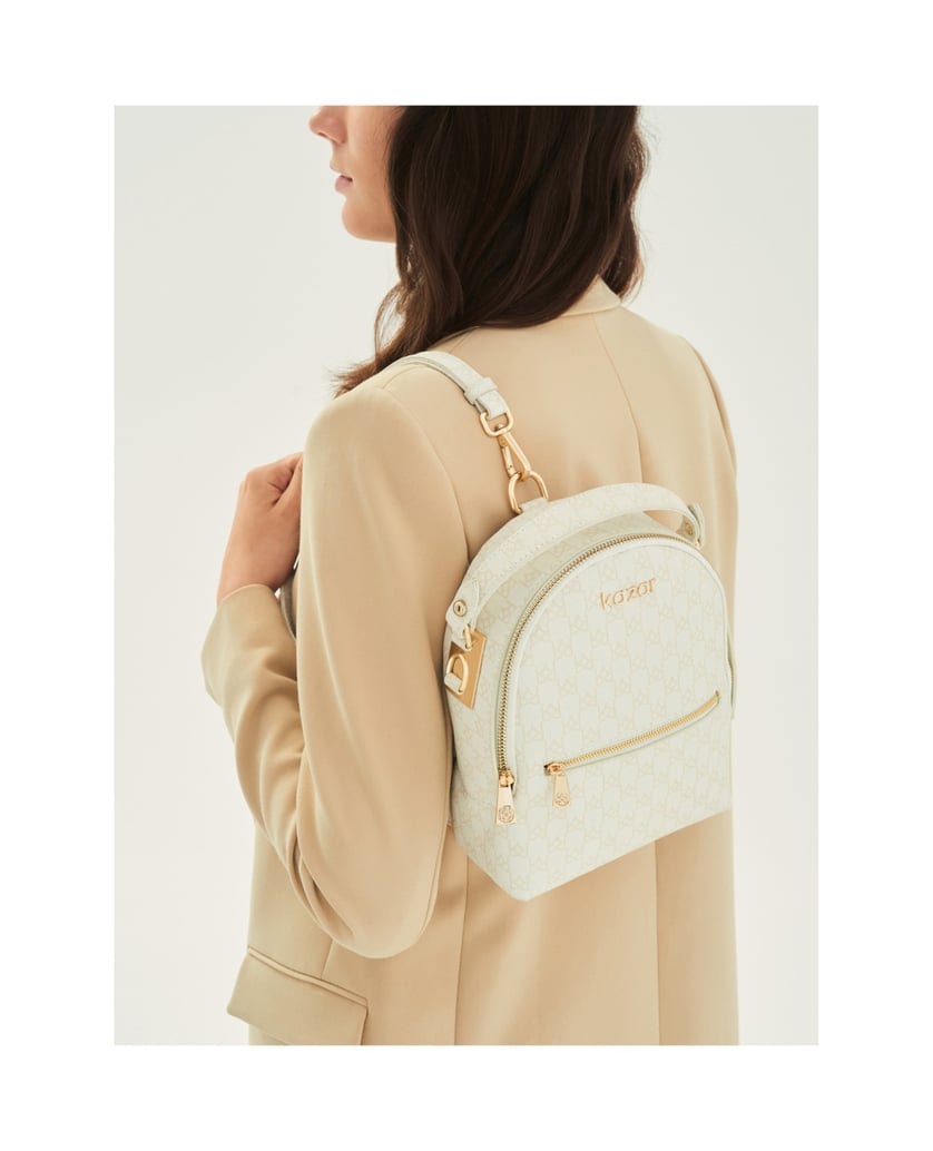 Kazar-Damen-Rucksack-2-in-1-in-Weiß-und-Beige-weiss