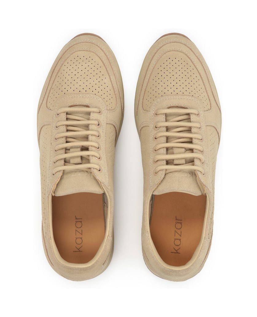 Kazar-Beige-Turnschuhe-aus-perforiertem-Wildleder-beige