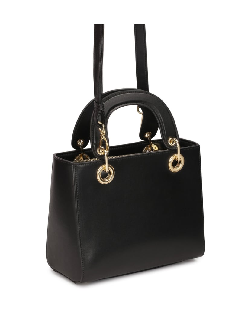 Kazar-Elegante-schwarze-Tasche-mit-Henkeln-und-KAZAR-Monogramm-schwarz