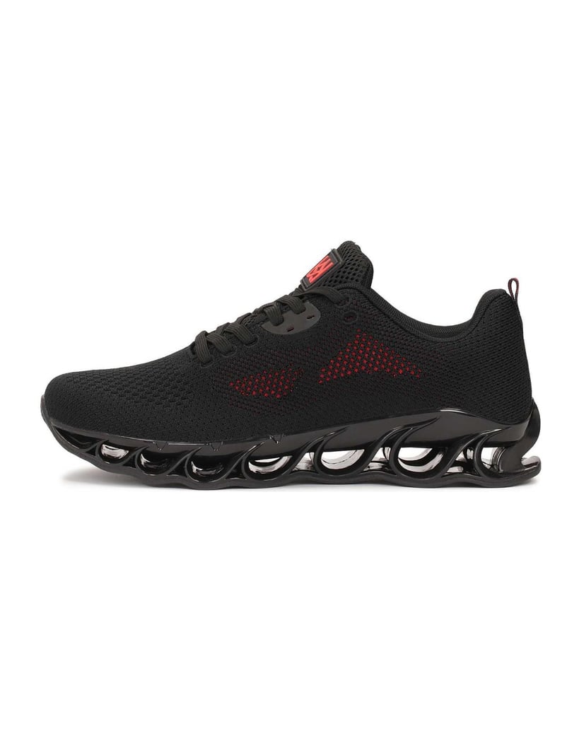 Kazar-Leichte-Herren-Sneaker-mit-origineller-Sohle-schwarz