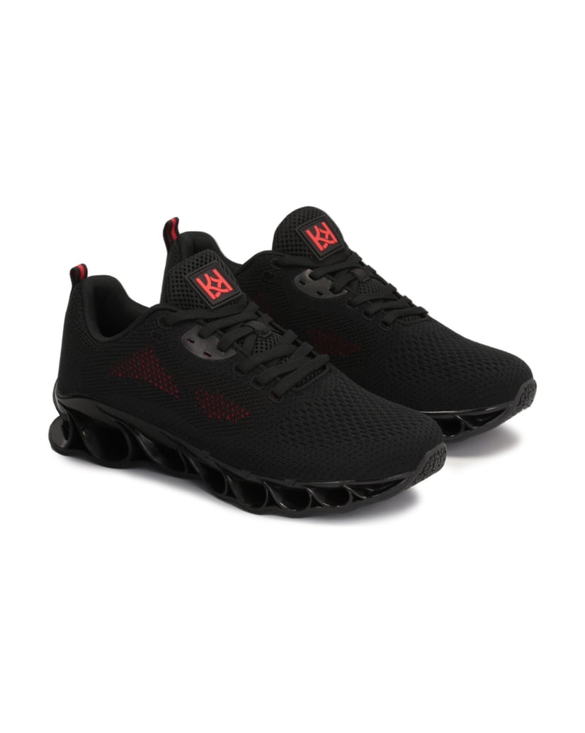 Kazar-Leichte-Herren-Sneaker-mit-origineller-Sohle-schwarz