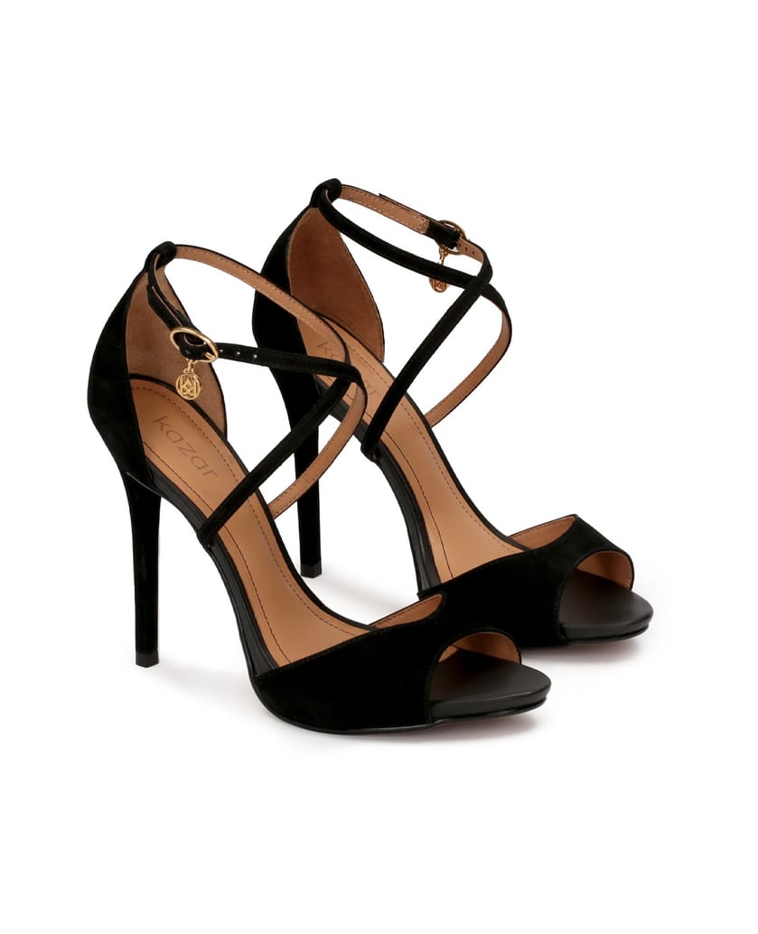 Kazar-Schwarze-Nubuksandalen-mit-gekreuzten-Riemen-schwarz