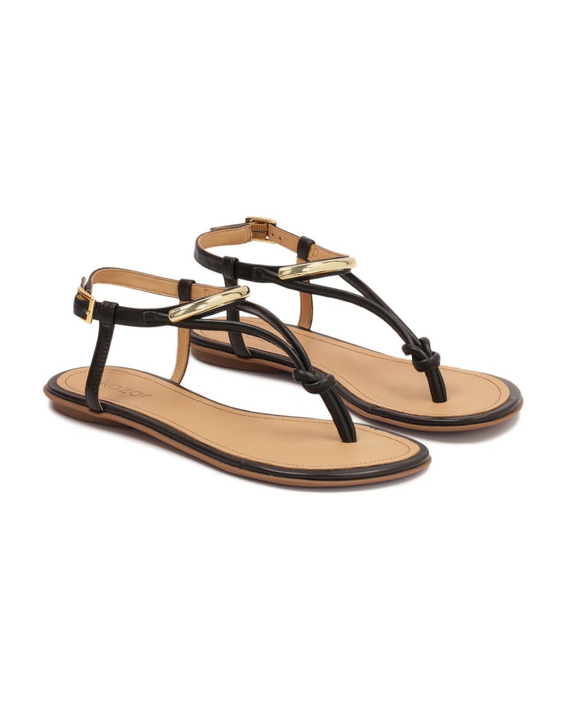 Kazar-Flache-Sandalen-mit-Metall-Verzierungen-schwarz