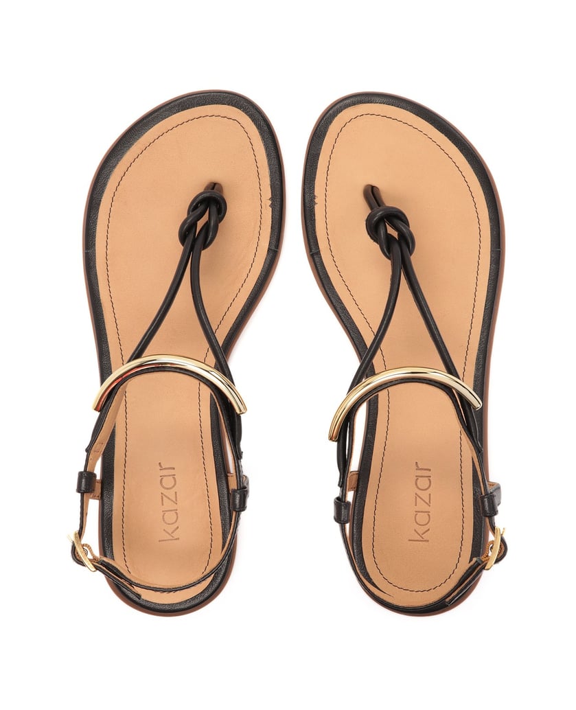 Kazar-Flache-Sandalen-mit-Metall-Verzierungen-schwarz