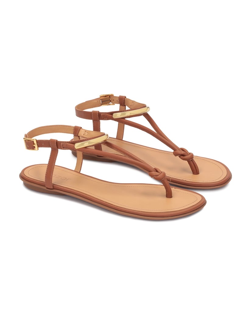 Kazar-Flache-braune-Ledersandalen-braun