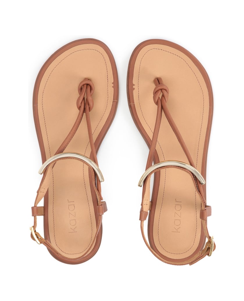 Kazar-Flache-braune-Ledersandalen-braun