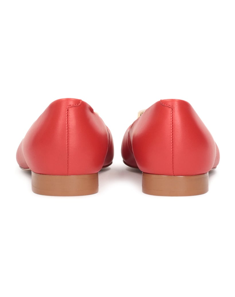 Kazar-Rote-elegante-Ballerinas-mit-Goldverzier