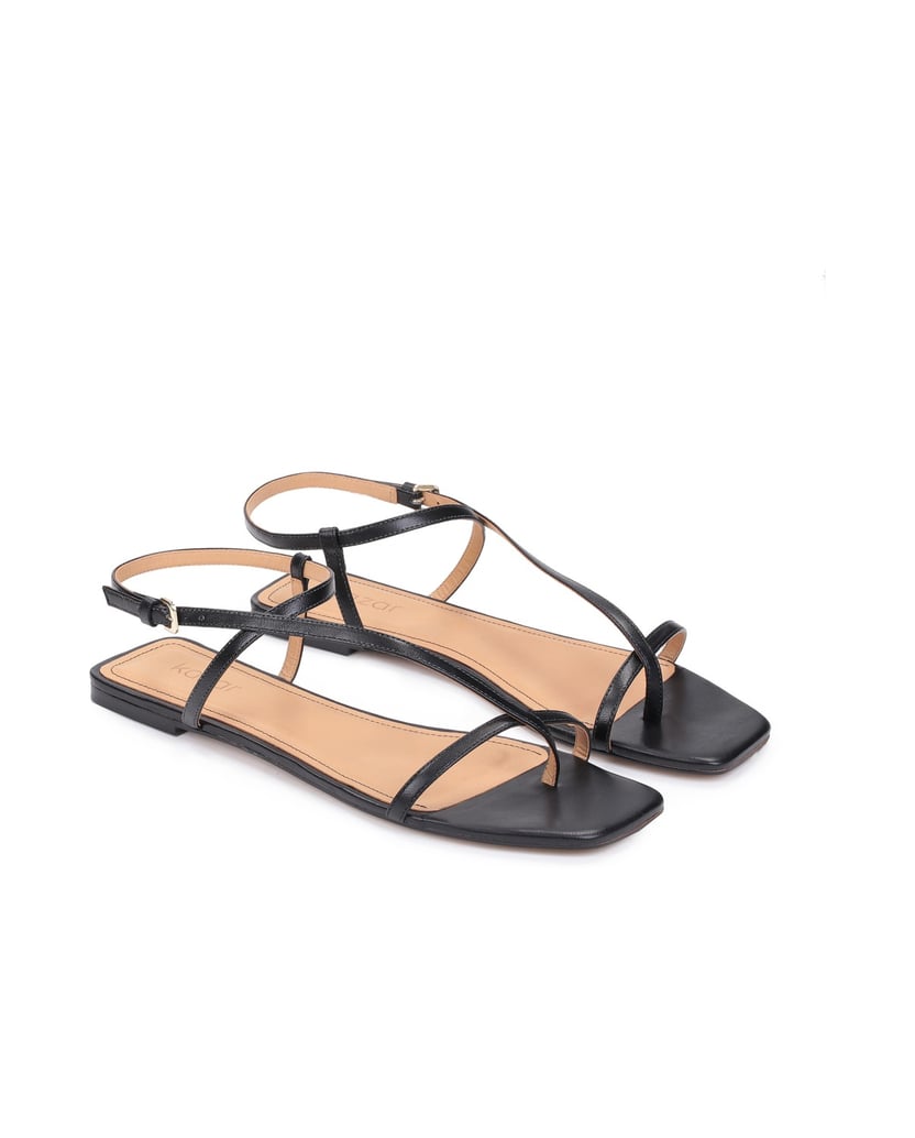 Kazar-Dezente-Damen-Sandalen-mit-flacher-Sohle-schwarz