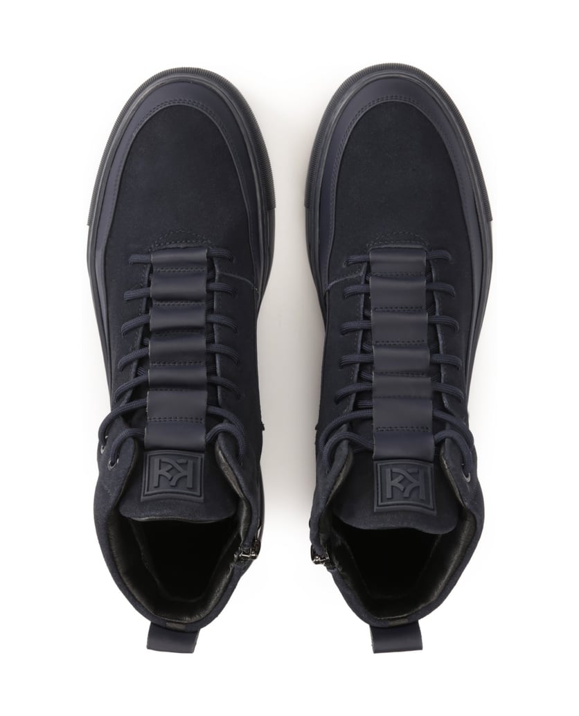 Kazar-Marineblaue-Herren-Sneaker-mit-Reißverschluss-und-Schnürung-dunkelblau