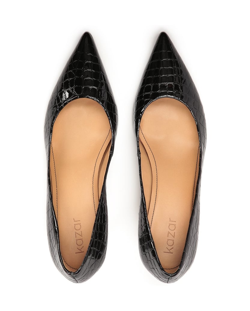 Kazar-Schwarze-Pumps-aus-geprägtem-Leder-schwarz