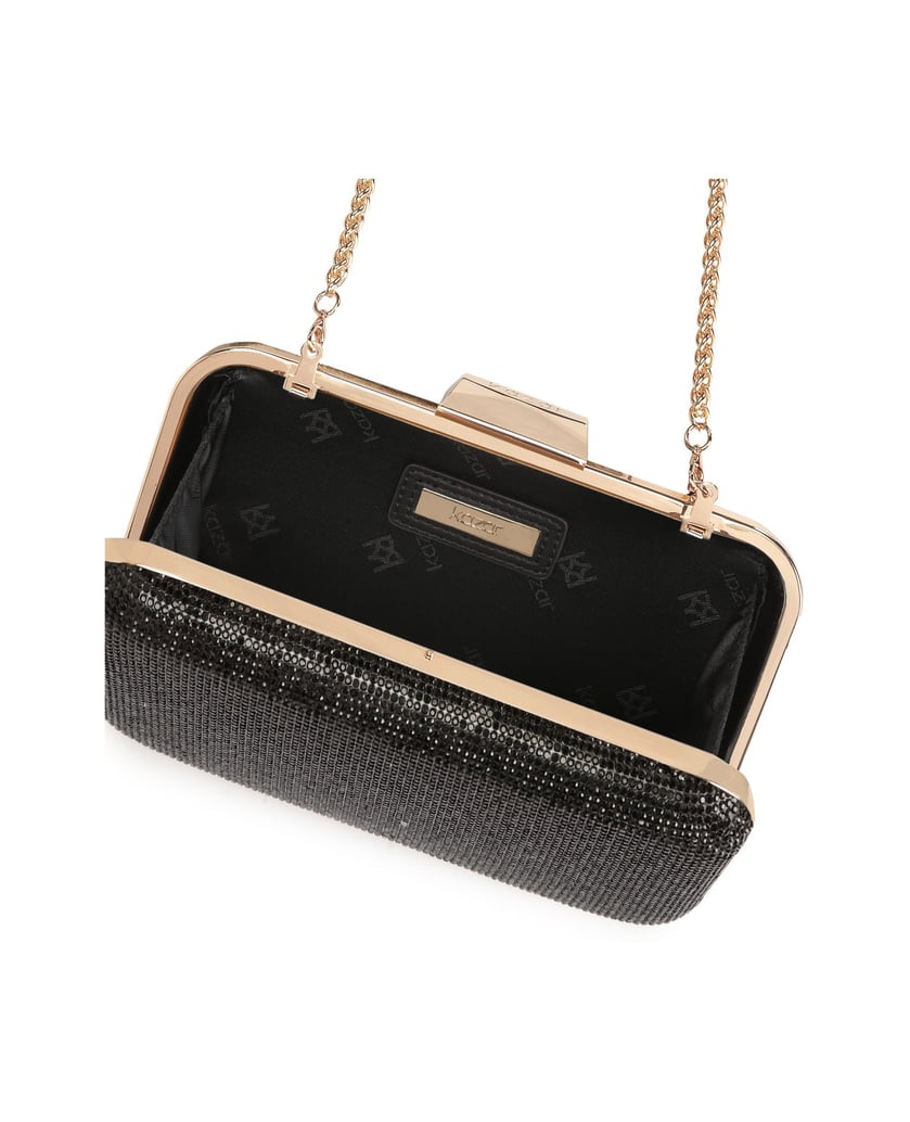 Kazar-Kleine-glänzende-Abendhandtasche-schwarz