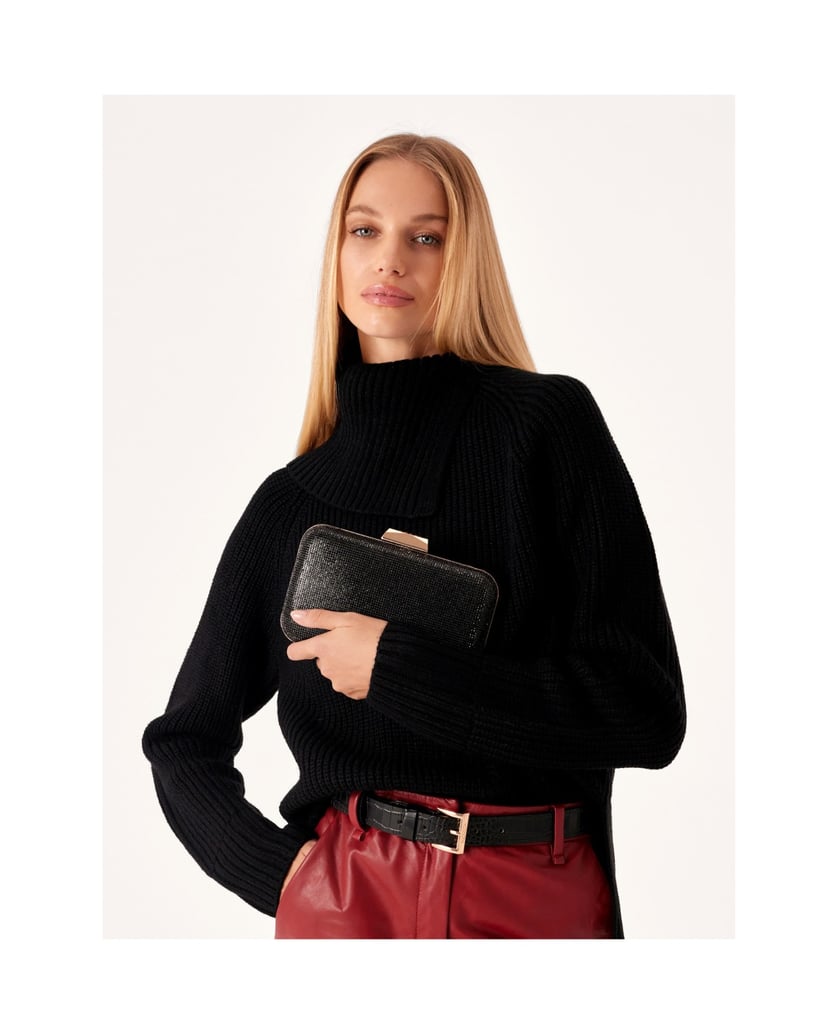 Kazar-Kleine-glänzende-Abendhandtasche-schwarz