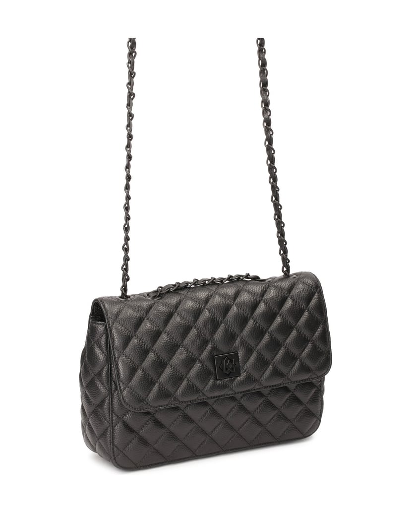 Kazar-Schwarze-Lederhandtasche-mit-gesteppter-länglicher-Form-schwarz