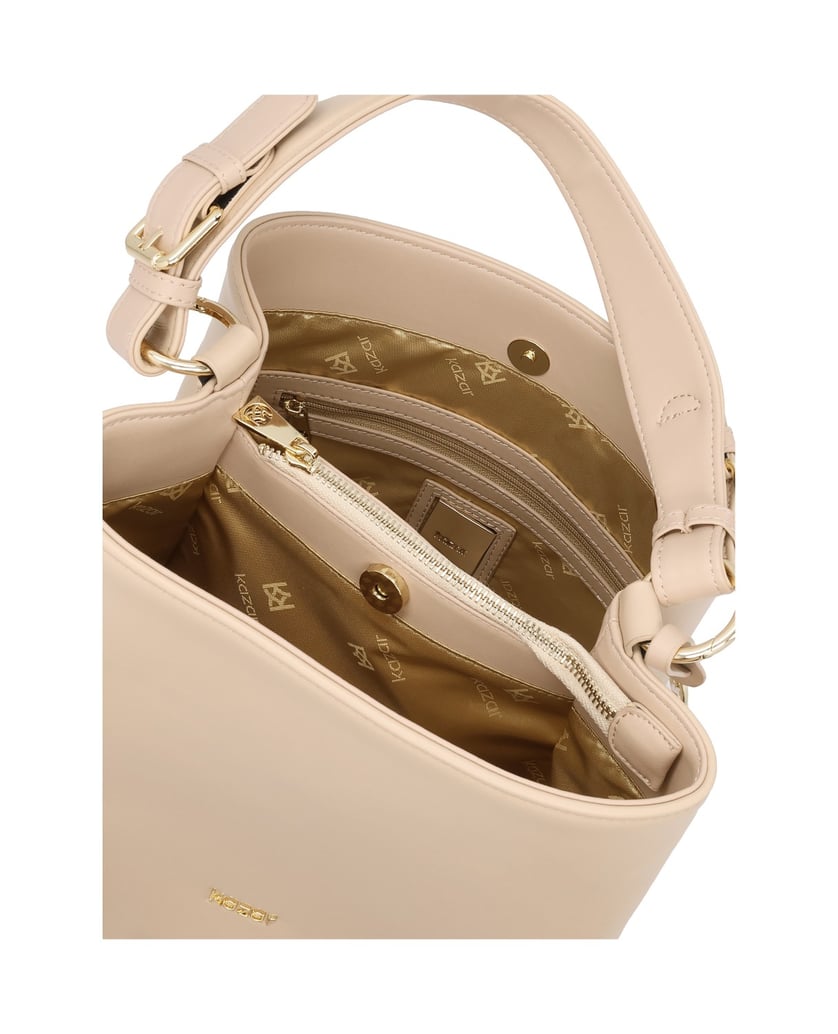 Kazar-Elegante-Hand--und-Umhängetasche-aus-Leder-beige