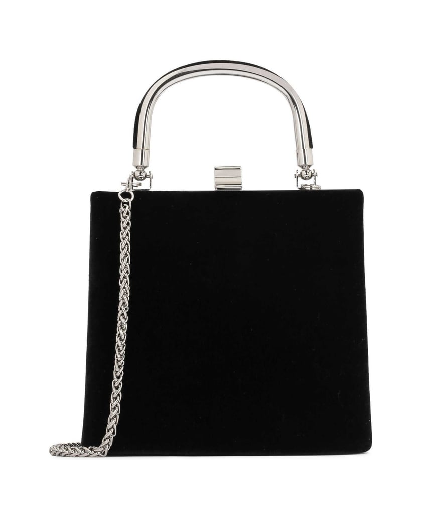 Kazar-Klassische-starre-Abendtasche-mit-Metallgriff-schwarz