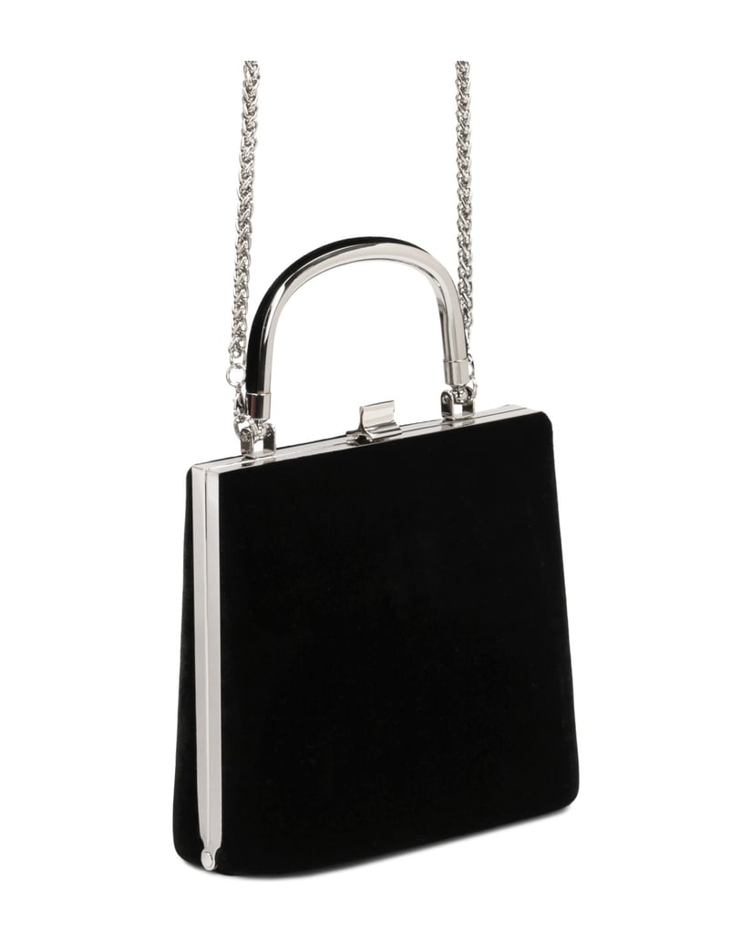 Kazar-Klassische-starre-Abendtasche-mit-Metallgriff-schwarz