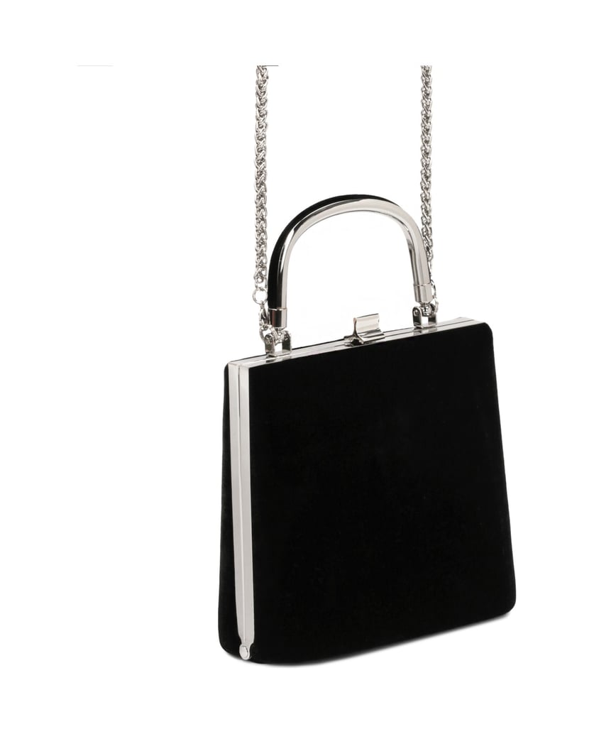 Kazar-Klassische-starre-Abendtasche-mit-Metallgriff-schwarz