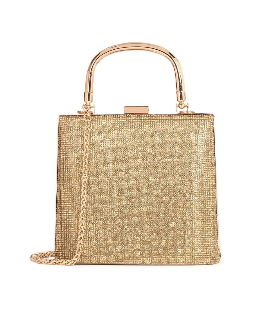 Kazar-Glänzende-Abendtasche-mit-Henkel-gold