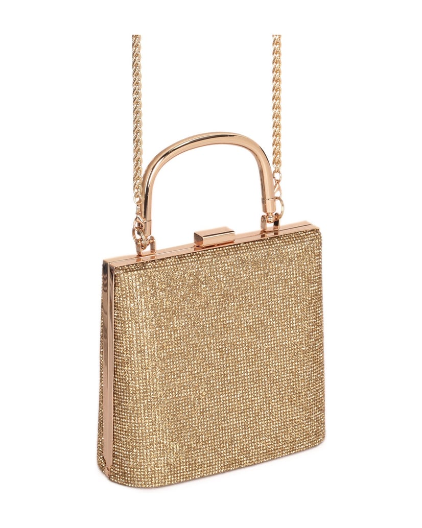 Kazar-Glänzende-Abendtasche-mit-Henkel-gold