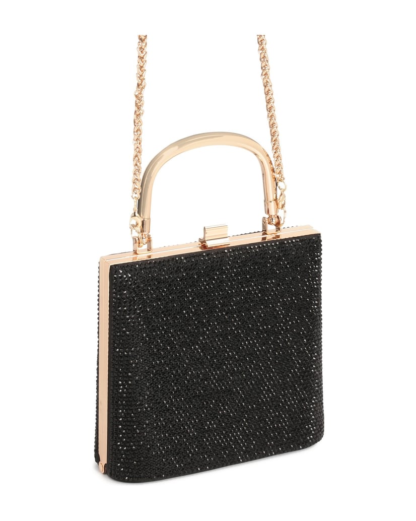 Kazar-Abendtasche-mit-Kristallen-und-einem-Henkel-schwarz