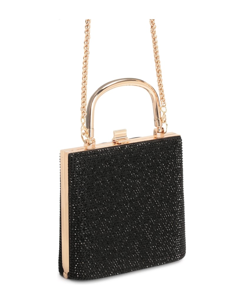 Kazar-Abendtasche-mit-Kristallen-und-einem-Henkel-schwarz