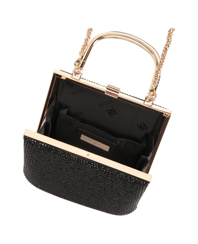 Kazar-Abendtasche-mit-Kristallen-und-einem-Henkel-schwarz