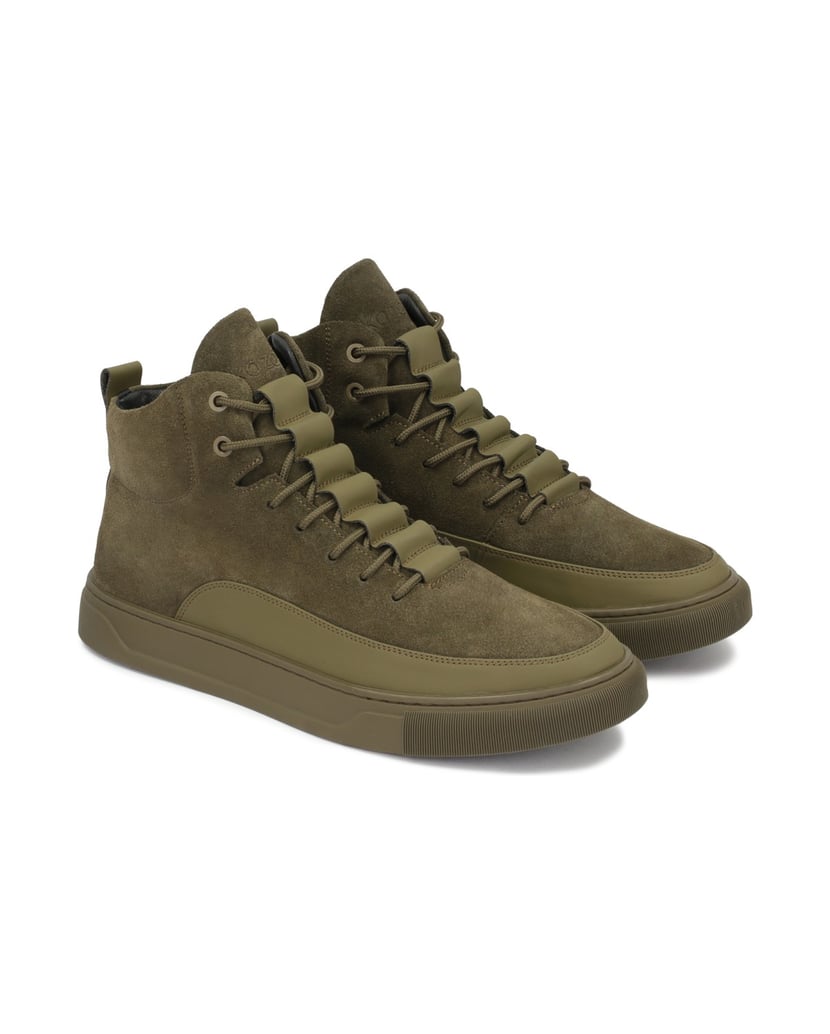 Kazar-Hohe-Herren-Sneaker-aus-zwei-Lederarten-grün