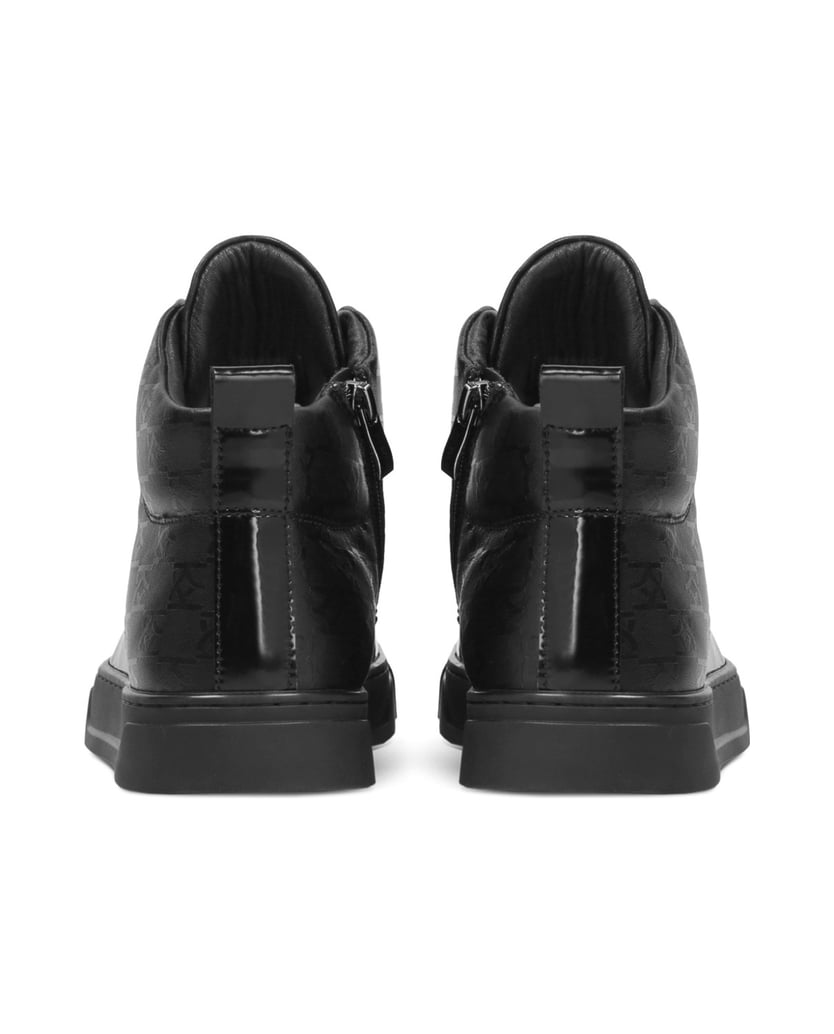 Kazar-Hohe-schwarze-Herren-Sneakers-aus-Nubuk-mit-Monogrammen-schwarz
