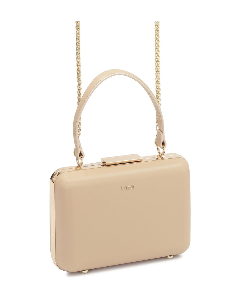 Kazar-Starre,-mit-Leder-überzogene-Tasche-beige