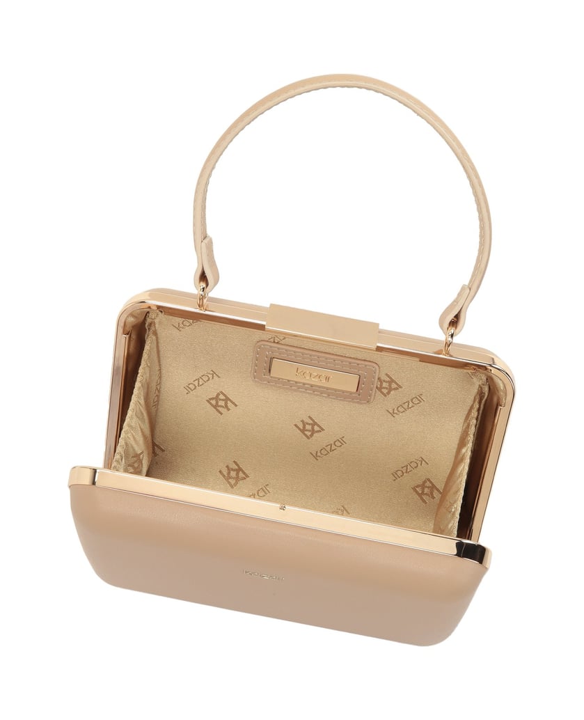 Kazar-Starre,-mit-Leder-überzogene-Tasche-beige