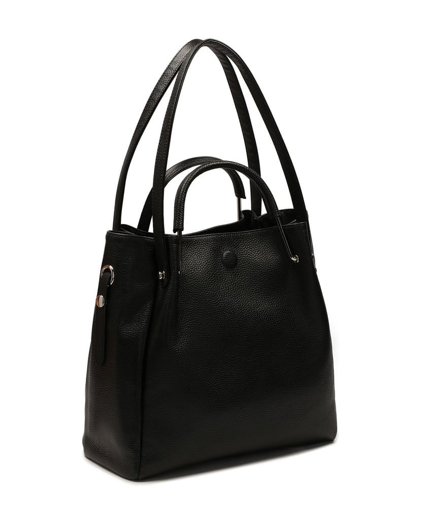 Kazar-Geräumige-schwarze-Handtasche-mit-Doppel