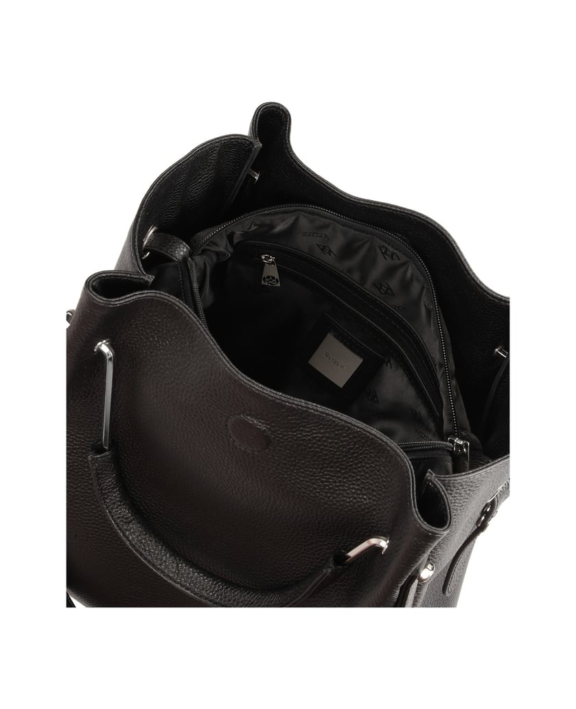 Kazar-Geräumige-schwarze-Handtasche-mit-Doppel