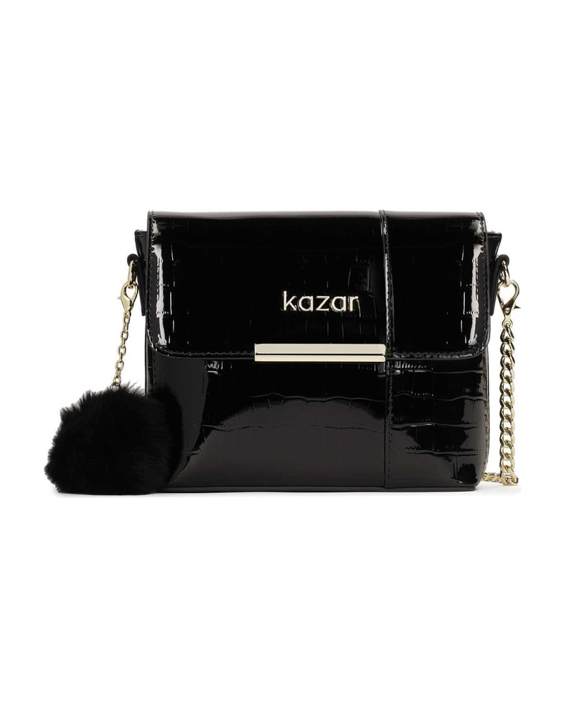 Kazar-Kleine-Lackketten-Handtasche-schwarz
