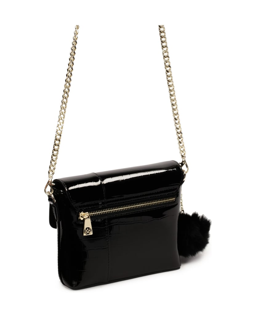 Kazar-Kleine-Lackketten-Handtasche-schwarz