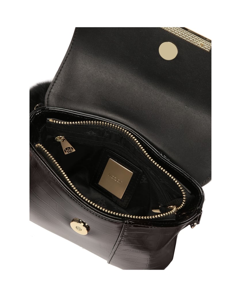 Kazar-Kleine-Lackketten-Handtasche-schwarz