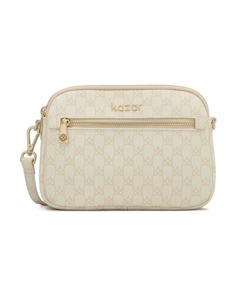 Kazar-Tasche-mit-3-Fächern-und-regulierbarem-Schnürchen-weiss