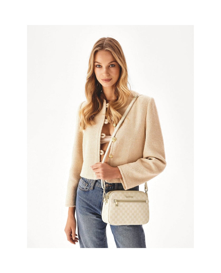 Kazar-Tasche-mit-3-Fächern-und-regulierbarem-Schnürchen-weiss