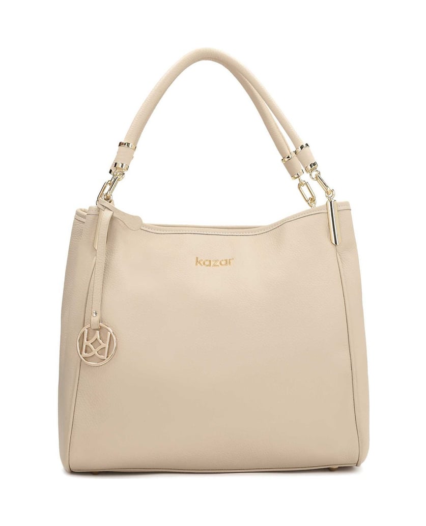 Kazar-Geräumige-Ledertasche-in-neutralem-Beige