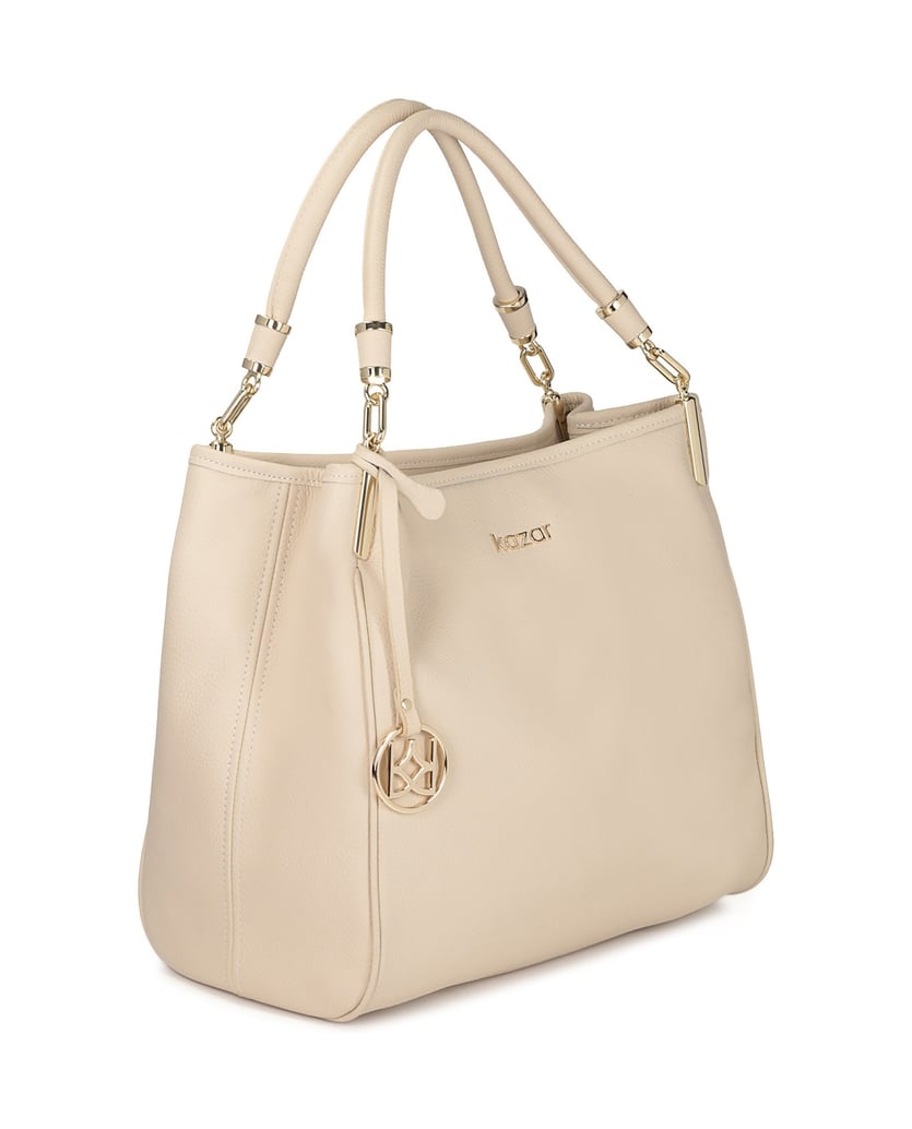 Kazar-Geräumige-Ledertasche-in-neutralem-Beige