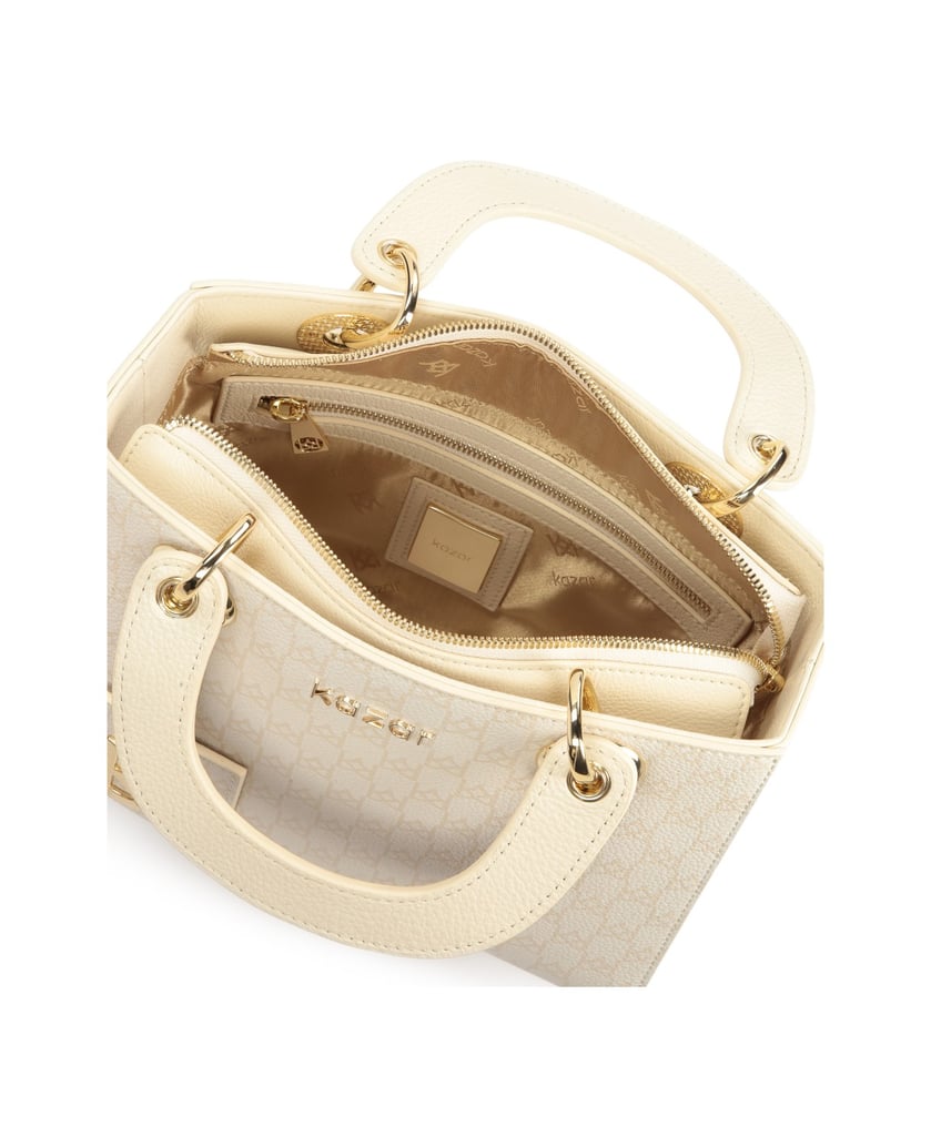 Kazar-Gemusterte-Tasche-aus-hellem-Leder-weiss