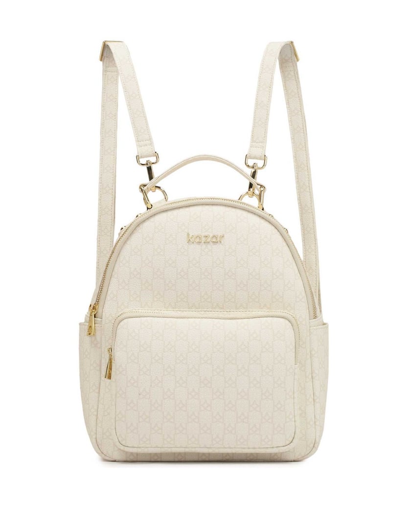 Kazar-Gemusterter-Rucksack-in-neutraler-Farbe-weiss