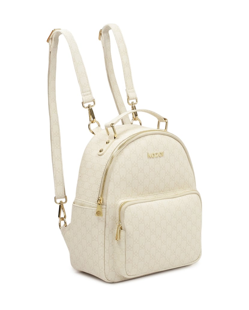 Kazar-Gemusterter-Rucksack-in-neutraler-Farbe-weiss